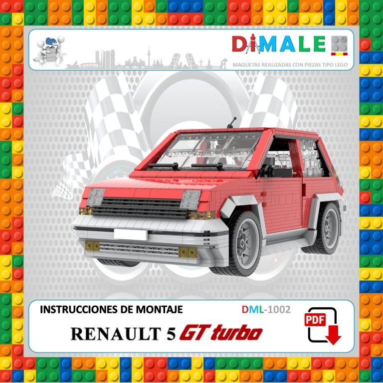 Construcción de un Renault 5 GT Turbo en bloques de construcción, con instrucciones.