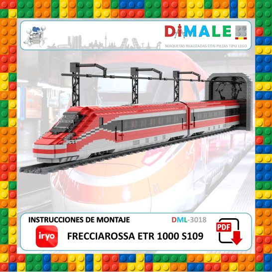 Instrucciones Frecciarossa ETR 1000 Tren de alta velocidad ETR 1000 Frecciarossa en un entorno de bloques de construcción.