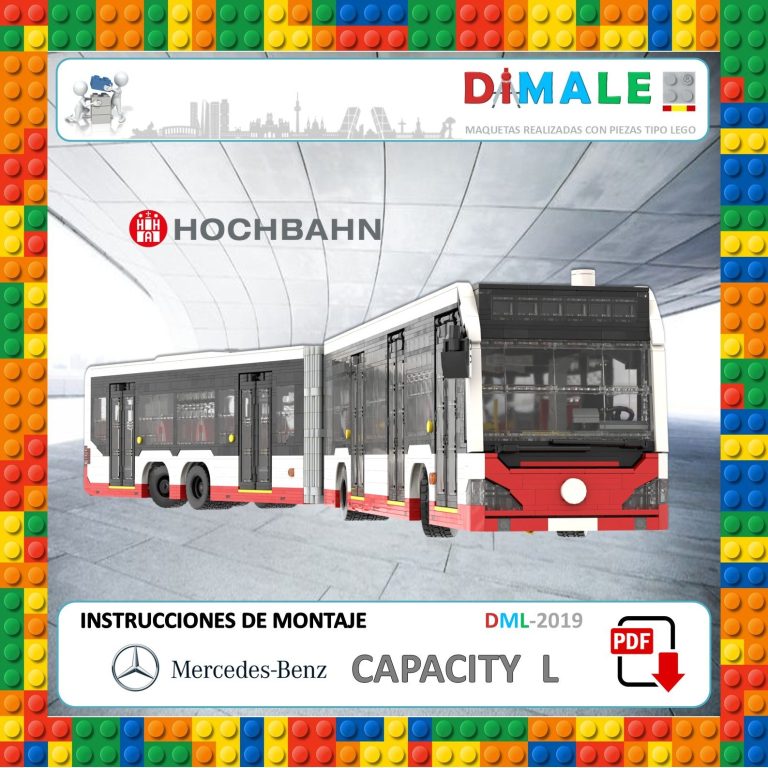 Autobús de transporte público Mercedes Benz Capacity L con instrucciones de montaje.