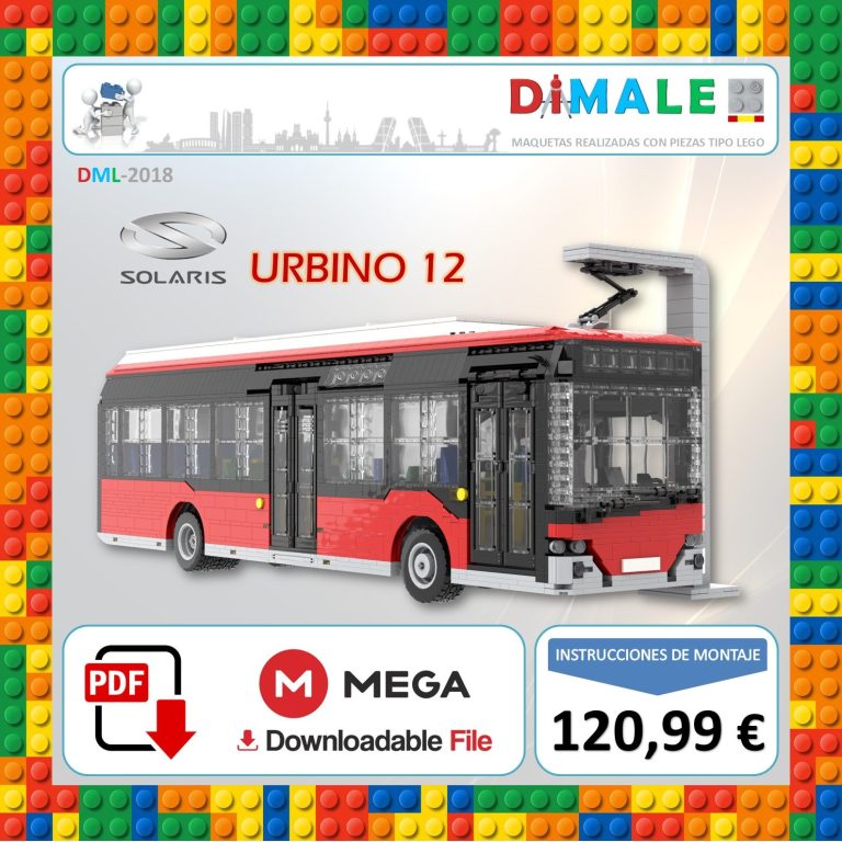 Maqueta de autobús urbano Solaris Urbino 12, con detalles y precio destacado.