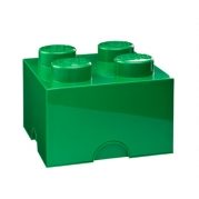 Bloque de Lego verde con cuatro studs en la parte superior.