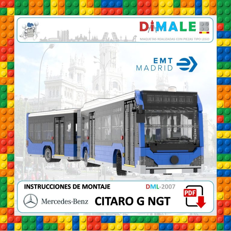 Autobús urbano Mercedes-Benz Citaro G NGT de EMT Madrid con diseño en colores azul y blanco.