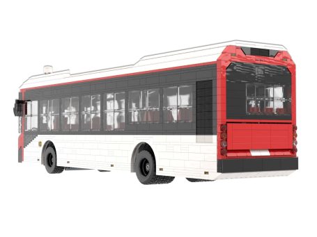 Autobús de modelo moderno con diseño predominante en blanco y detalles en rojo.