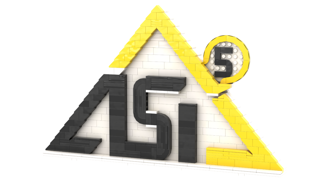 Logo de A11 con forma triangular y los números 4 y 5, en colores negro y amarillo.